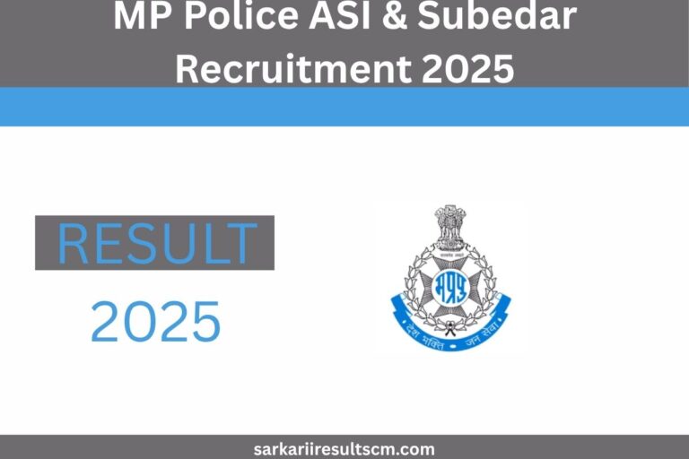 MP Police ASI & Subedar Recruitment 2025
