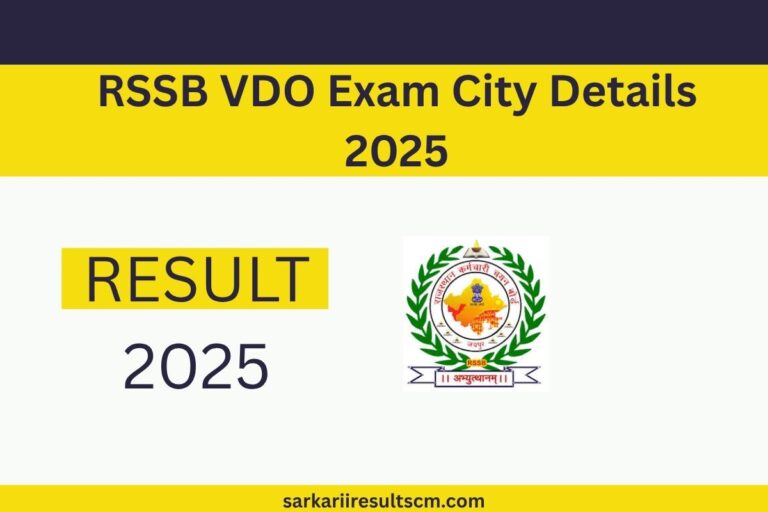 RSSB VDO Exam City Details 2025