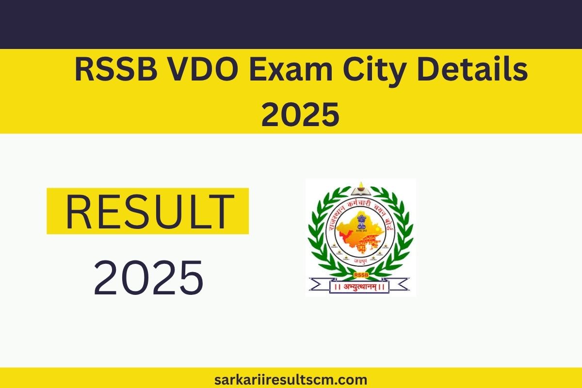 RSSB VDO Exam City Details 2025